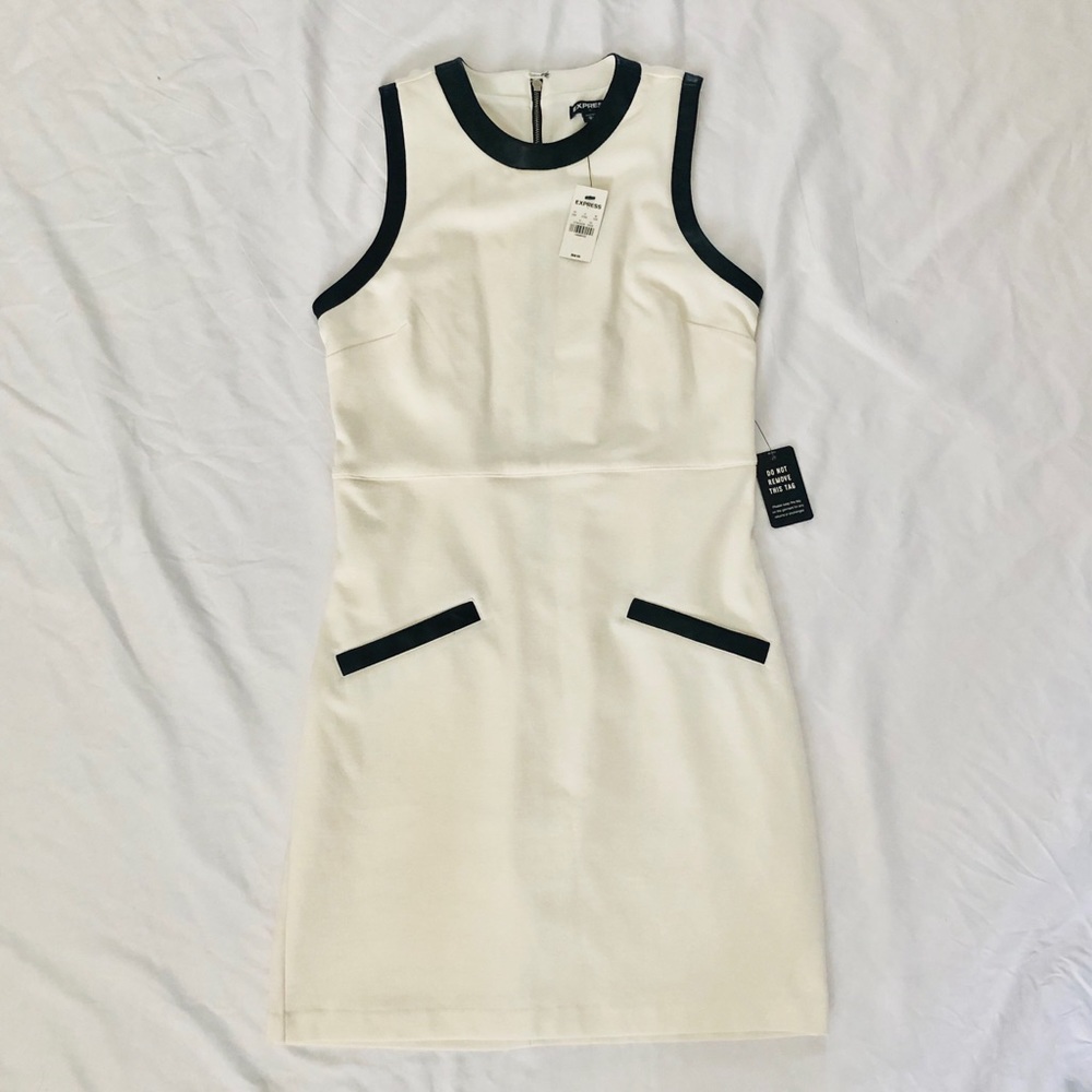 Brand New Express White and Black Sleeveless Dress